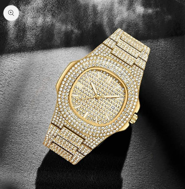 GOLDEN ICE OUT DIMOND PATEK PHILIPPE